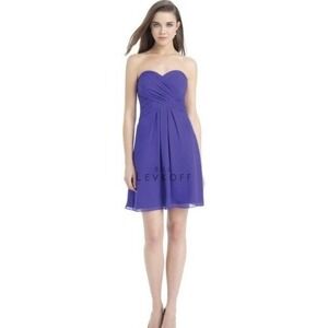 Bill Levkoff Women's Criss-Cross Ruched Bodice Strapless Bridesmaid Dress Size 8